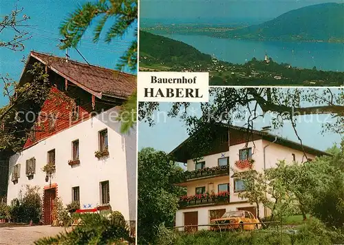 AK / Ansichtskarte Strass_Attergau Bauernhof Haberl Fliegeraufnahme mit See Strass Attergau