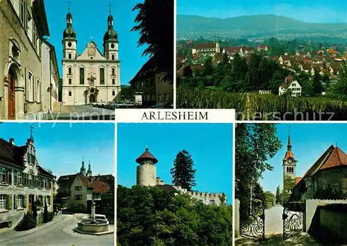 AK / Ansichtskarte Arlesheim Brunnen Kirche Wachturm Arlesheim