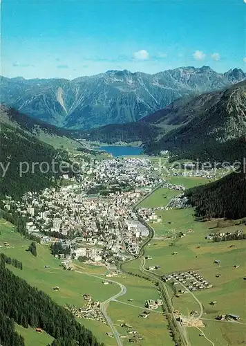 AK / Ansichtskarte Davos_GR Fliegeraufnahme gegen Wolfgang Aelpeltispitz Fergenhoerner Davos_GR