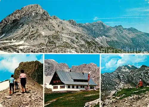 AK / Ansichtskarte Goeppingerhuette mit Hochlichtspitze und Braunarisspitze Goeppingerhuette