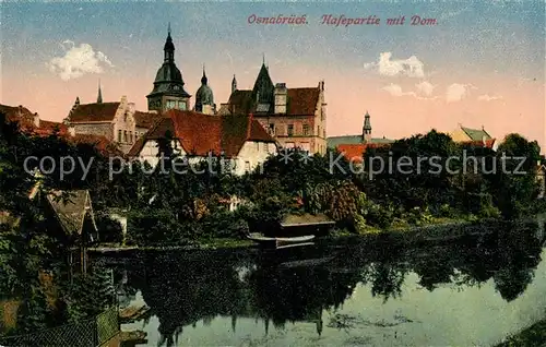 AK / Ansichtskarte Osnabrueck Hasepartie mit Dom Osnabrueck
