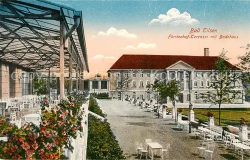 AK / Ansichtskarte Bad_Eilsen Fuerstenhof Terrasse mit Badehaus Bad_Eilsen