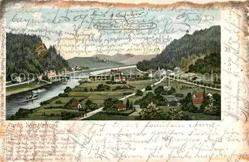 AK / Ansichtskarte Porta_Westfalica Weserpartie Kaiser Wilhelm Denkmal Porta_Westfalica