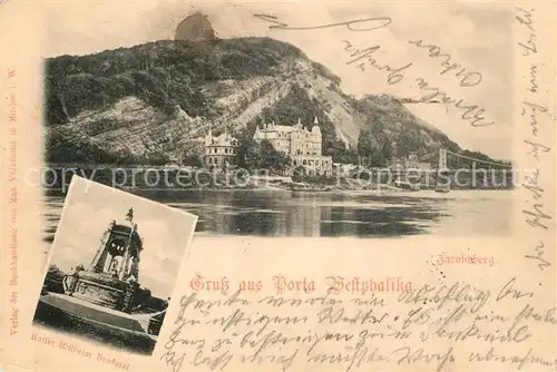 AK / Ansichtskarte Porta_Westfalica Jacobsberg mit Kaiser Wilhelm Denkmal Porta_Westfalica