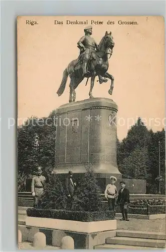 AK / Ansichtskarte Riga_Lettland Denkmal Peter des Grossen Riga_Lettland
