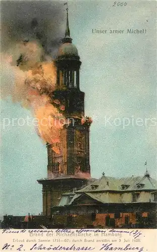 AK / Ansichtskarte Hamburg Brand der Michaeliskirche Hamburg