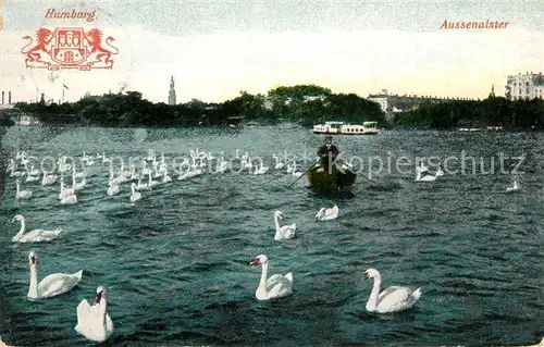 AK / Ansichtskarte Hamburg Aussenalster Schwaene Hamburg