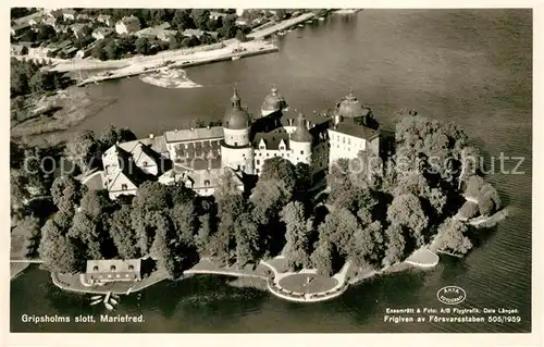 AK / Ansichtskarte Mariefred Gripsholms slott Fliegeraufnahme Mariefred