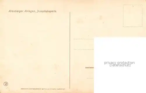 AK / Ansichtskarte Arenberg_Koblenz Arenberger Anlagen Josephkapelle Arenberg_Koblenz