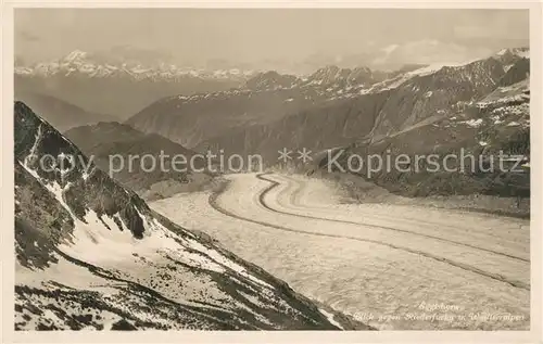 AK / Ansichtskarte Eggishorn Blick zur Riederfurka und Walliseralpen Eggishorn