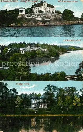 AK / Ansichtskarte Stockholm Waldemarsudde Ulriksdals slott Haga slott Stockholm