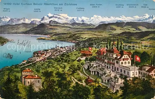 AK / Ansichtskarte Rueschlikon Hotel Kurhaus Belvoir am Zuerichsee Rueschlikon