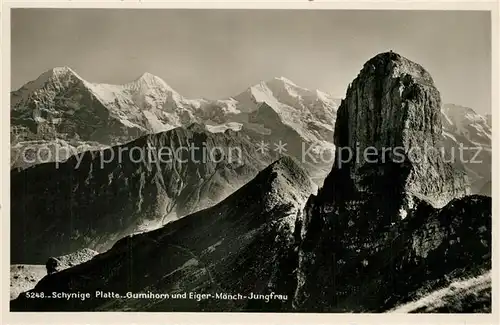 AK / Ansichtskarte Schynige_Platte mit Gumihorn und Eiger Moench Jungfrau Schynige_Platte