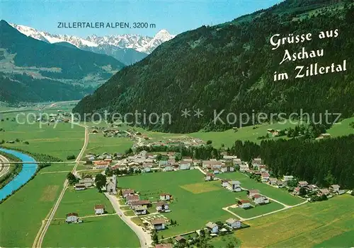 AK / Ansichtskarte Aschau_Zillertal Fliegeraufnahme Zillertaler Alpen  Aschau_Zillertal