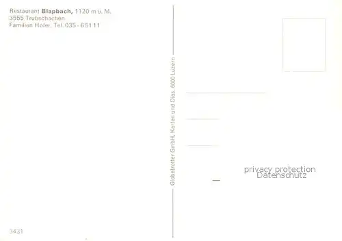 AK / Ansichtskarte Trubschachen Restaurant Blapbach Trubschachen