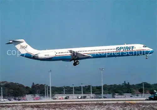 AK / Ansichtskarte Flugzeuge_Zivil Spirit Airlines McDonnell Douglas MD 82 N801NK c n 48048 1005 Flugzeuge Zivil