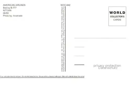 AK / Ansichtskarte Flugzeuge_Zivil American Airlines Boeing B 777 N773AN  Flugzeuge Zivil