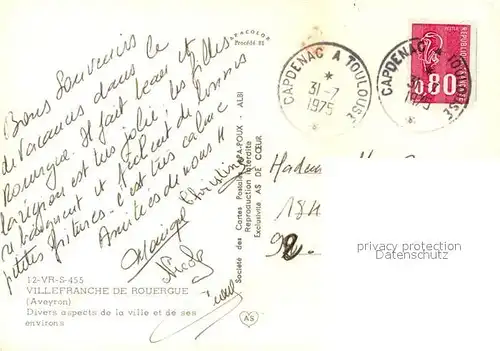 AK / Ansichtskarte Villefranche de Rouergue  Villefranche de Rouergue