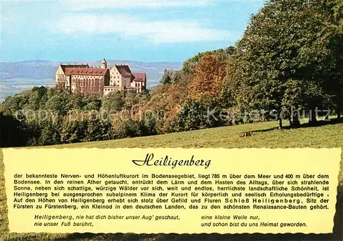 AK / Ansichtskarte Heiligenberg_Baden Schloss  Heiligenberg_Baden