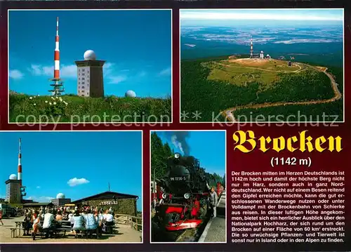 AK / Ansichtskarte Brocken_Harz Fliegeraufnahme Bergbahn Cafe Brocken Harz