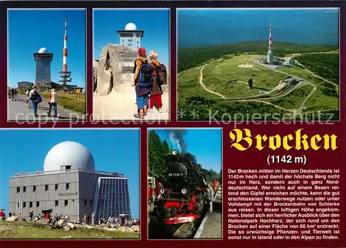 AK / Ansichtskarte Brocken_Harz Fliegeraufnahme Bergbahn Brocken Harz