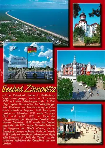 AK / Ansichtskarte Zinnowitz_Ostseebad Fliegeraufnahme Vinetabruecke Zinnowitz_Ostseebad