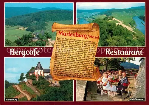 AK / Ansichtskarte Zell_Mosel Fliegeraufnahme Bergcafe Marienburg  Zell_Mosel