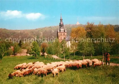 AK / Ansichtskarte Tholey_Theley Benediktinerabtei Sankt Mauritius Schafherde Tholey_Theley