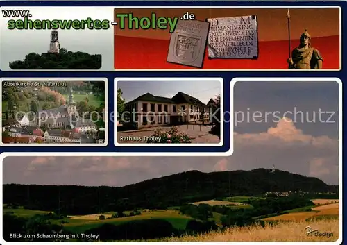 AK / Ansichtskarte Tholey_Theley Abteikirche Sankt Mauritius Rathaus Schaumberg  Tholey_Theley