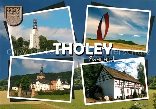 AK / Ansichtskarte Tholey_Theley Schauberg Schaumbergturm Benediktiner Abtei Wortsegel Adams Muehle Tholey_Theley