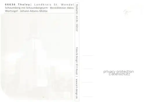 AK / Ansichtskarte Tholey_Theley Schauberg Schaumbergturm Benediktiner Abtei Wortsegel Adams Muehle Tholey_Theley