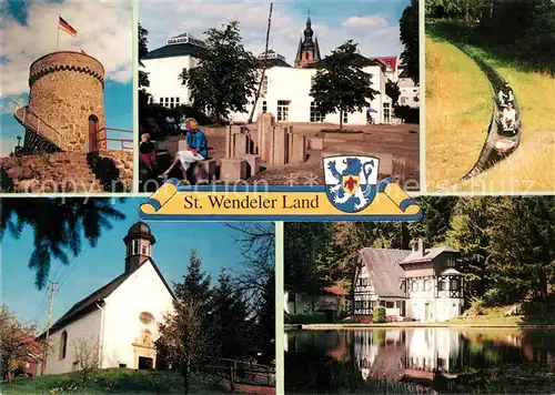 AK / Ansichtskarte Wendel_St Liebenburg Hofeld Mott Schalenrutschbahn Blasiuskapelle Jagdschloss Wendel_St