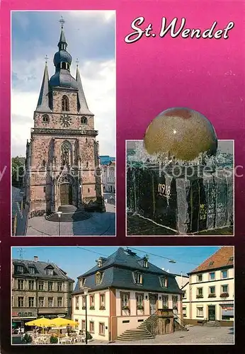 AK / Ansichtskarte Wendel_St Marktplatz Rathaus Kirche Wendel_St