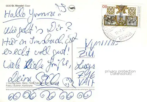 AK / Ansichtskarte Wendel_St Marktplatz Rathaus Kirche Wendel_St