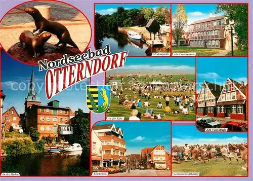 AK / Ansichtskarte Otterndorf_Niederelbe Germanenwettkampf An der Elbe Alte Lateinschule Voss Strasse Otterndorf Niederelbe