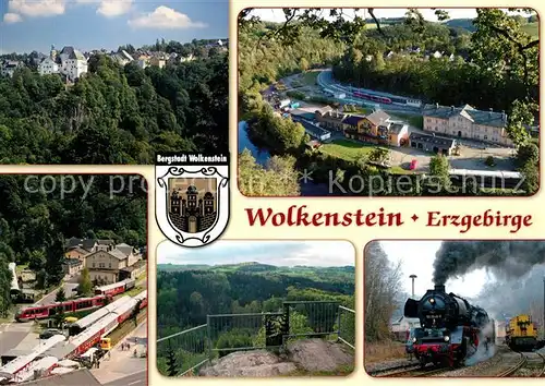 AK / Ansichtskarte Wolkenstein_Erzgebirge Schloss Stadt Wolkensteiner Zughotel Bahnhof Zeisigstein Wolkenstein_Erzgebirge