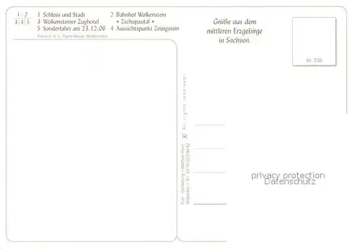 AK / Ansichtskarte Wolkenstein_Erzgebirge Schloss Stadt Wolkensteiner Zughotel Bahnhof Zeisigstein Wolkenstein_Erzgebirge
