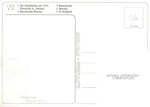 AK / Ansichtskarte Plauen_Vogtland Alte Elsterbruecke Pfarrkirche Sankt Johannis Klostermarkt Brunnen Plauen_Vogtland