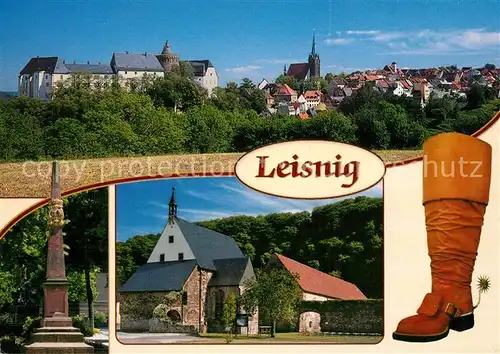AK / Ansichtskarte Leisnig Ortsansicht Burg Mildenstein Postdistanzsaeule Zisterzienser Kloster Leisnig