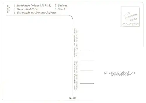 AK / Ansichtskarte Gruenhain_Erzgebirge Stadtkirche Mutter Kind Heim Badesee Moench Stadtansicht Gruenhain Erzgebirge