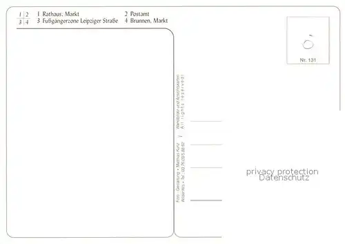 AK / Ansichtskarte Glauchau Rathaus Markt Postamt Brunnen Fussgaengerzone Leipziger Strasse Glauchau