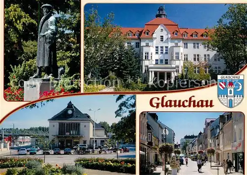 AK / Ansichtskarte Glauchau Georgius Agricola Denkmal Kreiskrankenhaus Rudolf Virchow Bahnhof Glauchau