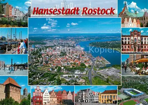 AK / Ansichtskarte Rostock_Mecklenburg Vorpommern Fliegeraufnahme Hafen Stadtansichten Rostock