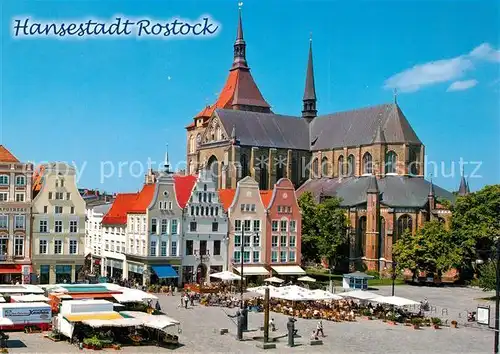 AK / Ansichtskarte Rostock_Mecklenburg Vorpommern Neuer Markt Marienkirche Rostock