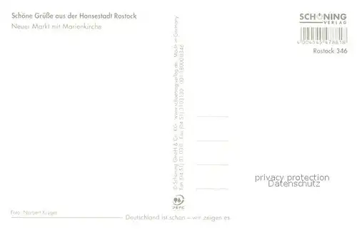 AK / Ansichtskarte Rostock_Mecklenburg Vorpommern Neuer Markt Marienkirche Rostock