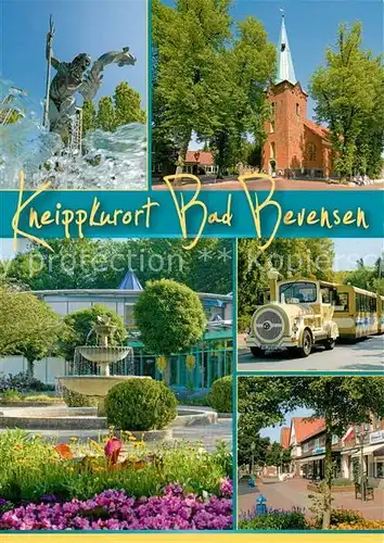 AK / Ansichtskarte Bad_Bevensen Kirche Denkmal Brunnen Parkeisenbahn Bad_Bevensen