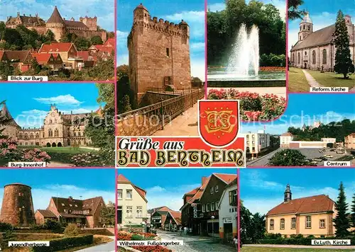 AK / Ansichtskarte Bad_Bentheim Burg Innenhof Jugendherberge Kirchen Centrum Wilhelmstrasse Bad_Bentheim