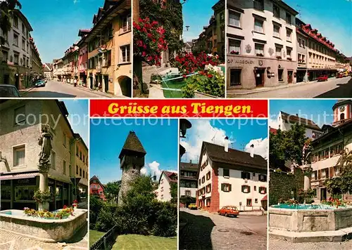 AK / Ansichtskarte Tiengen_Waldshut Brunnen Aussichtsturm Stadtansichten Tiengen Waldshut