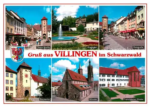 AK / Ansichtskarte Villingen Schwenningen Obere Strasse Kurgarten Rietstrasse Bieckentor Muenster Kloster Villingen Schwenningen