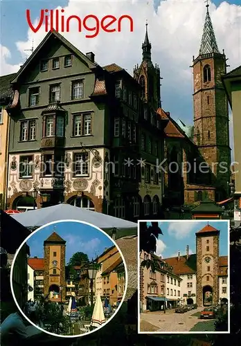 AK / Ansichtskarte Villingen Schwenningen Oberes Tor Kirche Stadtansicht Villingen Schwenningen